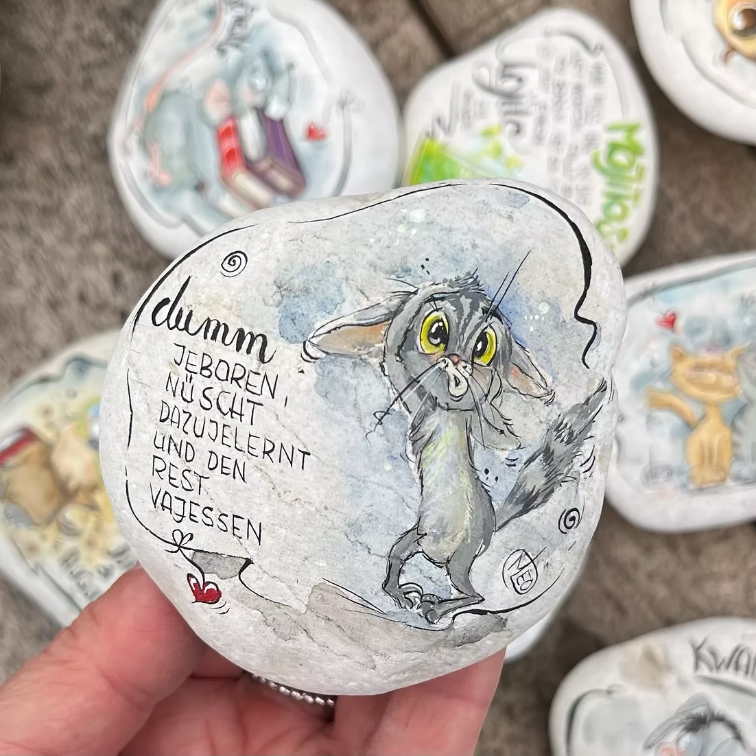 Dumm, jeboren 8 × 8 cm