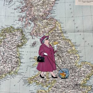 Fish & Chips – Very British auf alter England-Landkarte